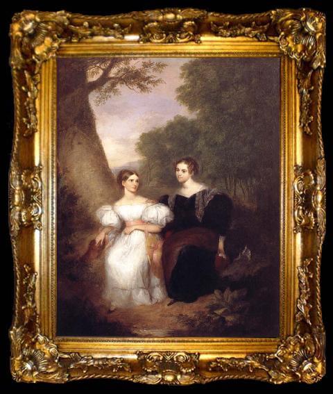 framed  Asher Brown Durand Portrait of the Artist-s Wife and her sister, ta009-2